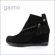 gaimo  ガイモ　gm1031bl  ブラック　【コロンとかわいい丸さ・・スペイン発！gaimo・・足を包む柔らかレザーのウェッジショート】【レディース】