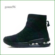 Gomu56  ゴムゴム　gm5538bl  ブラック  【お洒落エアークッション！クッションの良いインソール  Gomu56 　ハイカットスニーカー】