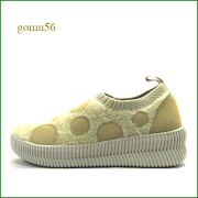 Gomu56  ゴムゴム　gm8024bg  ベージュ  【軽量ソールでどんどん歩こう！締め付けないのがいい Gomu56  甲高幅広・水玉スリッポン】