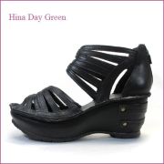 hina day green  ヒナデイグリン　hi4475bl  ブラック  【可愛いボリューム・・安心のふわふわクッション・・ hina  ほっとするブーツ・サンダル】