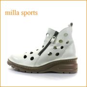 milla ミラ　mi1032iv　アイボリー　【どんどん歩けるラバーソール・・おしゃれなＷジッパー・・milla・・穴穴アンクル】