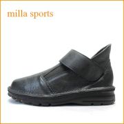 milla ミラ　mi7088bl　ブラック　【どんどん歩けるラバーソール・・フィットするサイドゴア・・milla・・ベルト スリッポン】