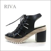 riva    リーバ　ri161bl  ブラック　【おしゃれなレースアップ＊＊ ボリューム・ヒール＊＊riva 可愛さ満点 ギリーサンダル】