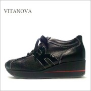 vitanova  ビタノバ   vt6967bl   ブラック　【星３つの履きやすさ・足に優しい土ふまずクッションパッド。vitanova 大人の厚底スニーカー】