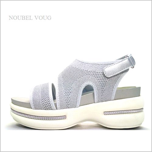 nouble voug relax　 ヌーベルボーグリラックス　nv1006sl 　シルバー　【ボーリュームアップの可愛いソール　どんなコーデも◎　人気の 厚底 サンダル】