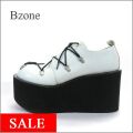 【 SALE 】Bzone  bz812wt　アンティークオフホワイト　【訳あり商品】【極・厚底ソール！！Ｂｚｏｎｅ　すごく可愛い 丸まるマニッシュ】