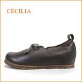 cecilia　セシリア ce05dn　ダークブラウン　【可愛いフラワーカット・・・楽らくワイズ 巾広４Ｅ・・cecilia ひもひもスリッポン】