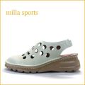 milla sports   ミラスポーツ  mi1109az  アイボリーアズーレ　【軽いソールでどんどん歩こう！！空気を履いた感覚・・milla sports・スポッと履ける 穴穴バックベルト】