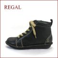 REGAL リーガル re35bl　ブラック  【すぐ馴染むオイルレザー・・可愛い丸さの・・ＲＥＧＡＬ 楽らく巾広・ブーツ】