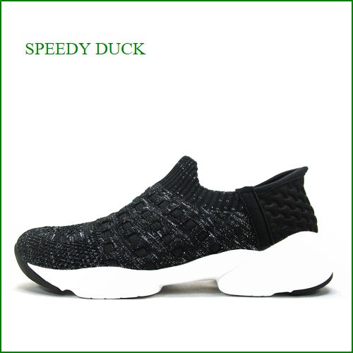 speedy duck  スピーディーダック　sd8971bl  ブラック　【手を使わずに脱ぎ履きカンタン！ speedy duck　するっと IN シューズ】