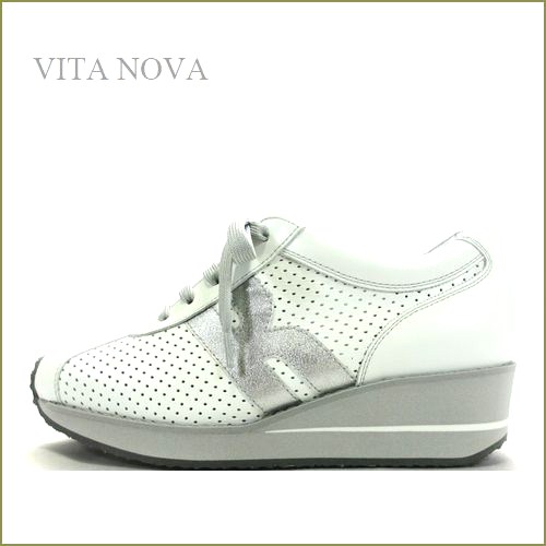 vitanova  ビタノバ   vt6967wtc  ホワイトコンビ　【星３つの履きやすさ・足に優しい土ふまずクッションパッド。vitanova 大人の厚底スニーカー】