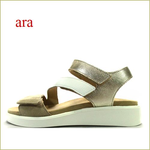 ara　アラ  ar21407sa　サンドホワイトプラチナ　【オシャレな３色カラー・快適・優秀なハイソフトインソール！ 　ara・マジックベルト サンダル】