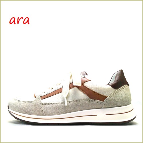 ara　アラ   OSAKA   ar24826cr  シェルクリームモカ　【ロングセラーから新色登場！ バツグンの履き心地　ara  OSAKA  ハイソフトインソールのスニーカー】