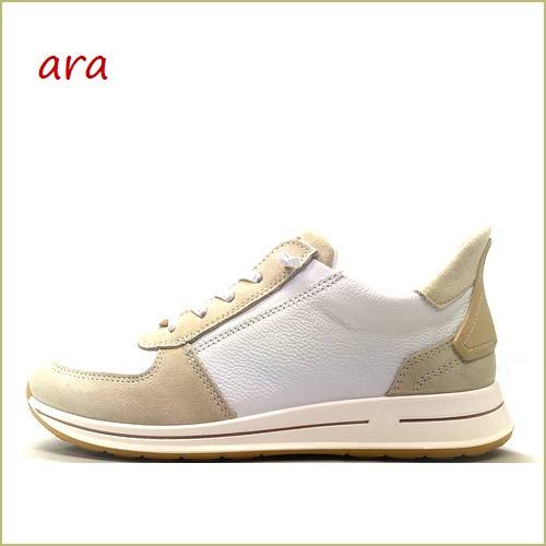 ara　アラ   OSAKA   ar24836wtbg  ホワイトベージュ　【ロングセラーから新色登場！ バツグンの履き心地　ara  OSAKA  ハイソフトインソールのスニーカー】