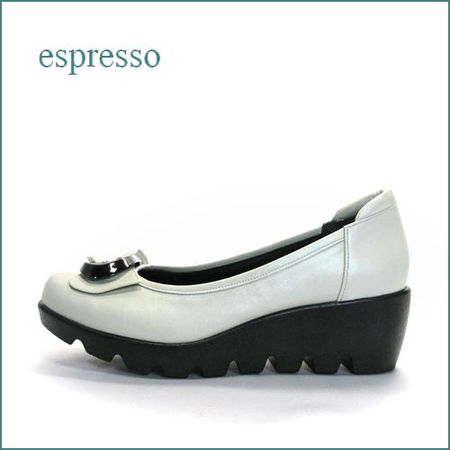 espresso  エスプレッソ  ep2703bg  ベージュ　【可愛いリボンと・・ふわふわインソール・・espresso靴　なみなみ底のパンプス】