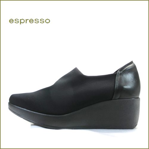 comfortable espresso  コンフォータブル エスプレッソ　ep804bl  ブラック  【すっきりシンプルなデザイン・・ストレッチで優しく包む・・comfortable espresso  あんしん撥水効果の厚底スリッポン】