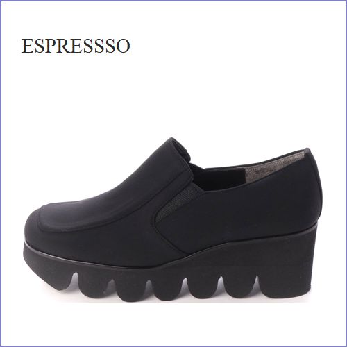 ESPRESSO  エスプレッソ　ep902bl ブラック 【外反母趾にやさしい履き心・軽量・撥水 espresso 厚底スリッポン】
