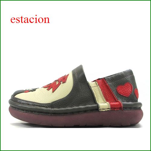 エスタシオン靴  estacion  et452ivbl  アイボリーブラック　【可愛い靴が登場しました。エスタシオン靴・くまモン スリッポン】