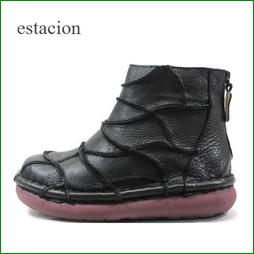 エスタシオン靴 estacion et466bl　ブラック　【ハッピー気分で歩きましょ。すごく可愛い。エスタシオン靴　 アンクルブーツ】