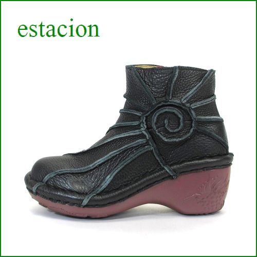 estacion  エスタシオン靴   et0114bl　ブラック　【ヒールアップがデビュー！！エスタシオン靴　すごく可愛い ぐるぐるアンクル】
