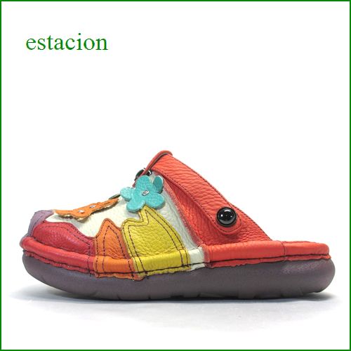 エスタシオン靴 estacion et911iv　アイボリーマルチ　【ちょうちょとお花・・ふわふわクッションで楽らく。。◇・◇ エスタシオン靴・サボ サンダル】