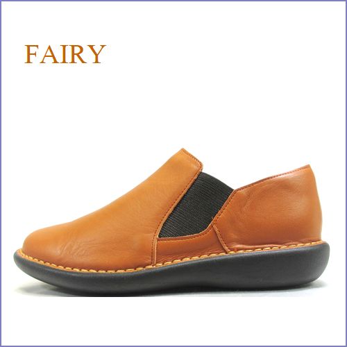 fairy フェアリー fa19604ca  キャメル　【合わせやすいシンプル・・幅広ウイズ４Ｅの履き心地。。fairy　サイドゴアスリッポン】