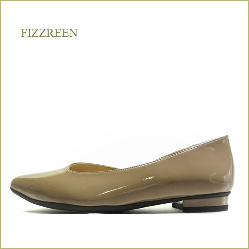 FIZZREEN　フィズリーン  fr2470oke 　オークエナメル　【きれいなシンプルデザイン！ 合わせやすいオーク色  fizzreen 大活躍のエナメルパンプス】