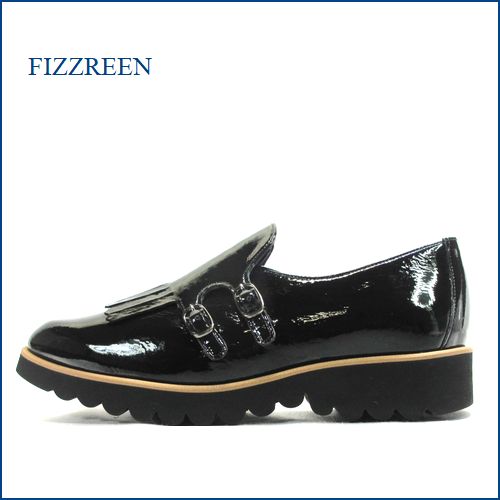 FIZZREEN　フィズリーン  fr9611ble 　黒ソフトエナメル　【可愛いキルトデザイン！ fizzreen　 合わせやすい、大活躍のトラッド スタイル】