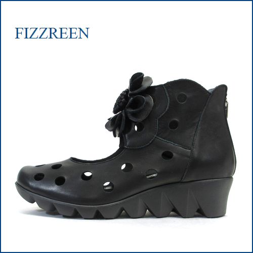 fizzreen  フィズリーン  ｆｒ1250bl ブラック　【可愛いお花が咲いている・・軽量８３ｇのパイロンソール・・fizzreen  快適パンプス】