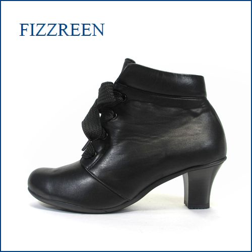 fizz reen フィズリーン fr280bl  ブラック　【可愛い大きなプクプクりぼん・・ スポッと履ける・・FIZZREEN・楽々・アンクルブーツ】