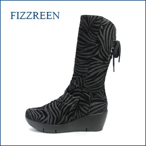 fizz reen フィズリーン fr3794bl  ブラック　【ぷっくりかわいい Ｎｅｗ 厚底ソール・・FIZZREEN・後ろリボンブーツ】