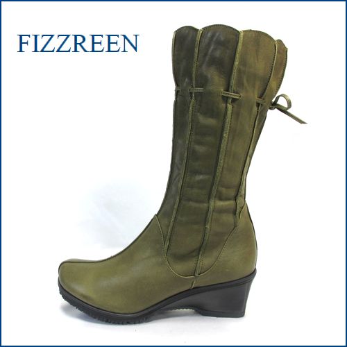 fizz reen フィズリーン fr7601ka  カーキ　【可愛さ新感覚。。スッポリ包む・・フィズリーン靴・・きんちゃく・かぼちゃのリボンブーツ】