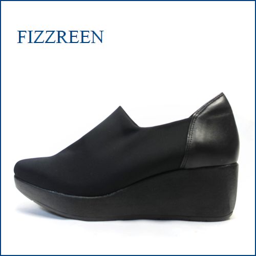 FIZZREEN　フィズリーン　fr804bl  ブラック   【撥水加工】【すっきりシンプルなデザイン・ストレッチで優しく包む・・fizzreen  きれいな厚底スリッポン】