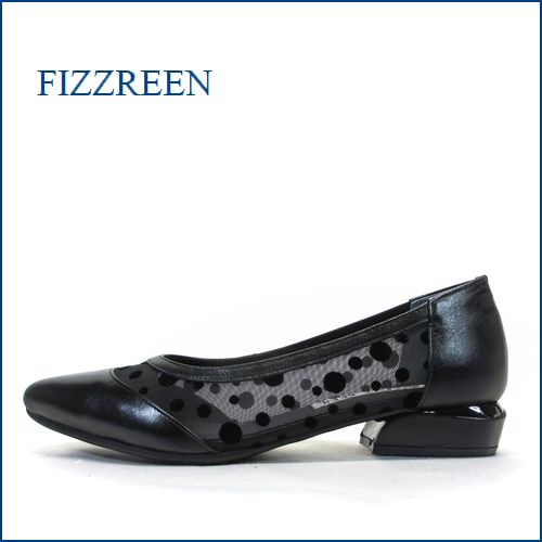 fizzreen　フィズリーン　fr8182bl  ブラック　【パーティーにも大活躍！可愛い水玉模様。。 FIZZREEN ローヒール パンプス】