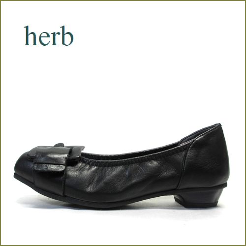 herb靴 ハーブ hb3261bl ブラック　【かわいい革バックル・・足に吸いつく履き心地 herb靴 ソフトレザーパンプス】