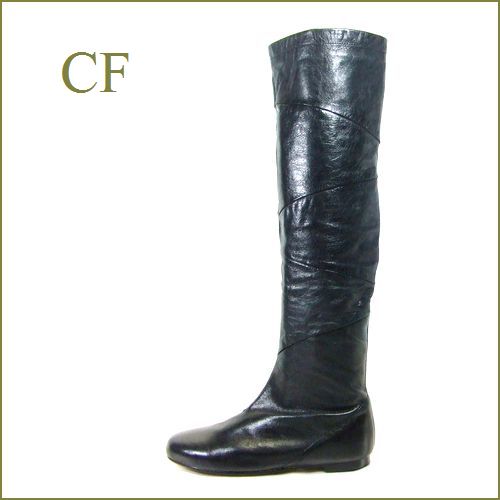 ＣＦ hb5171bl ブラック　【かわいい丸さとペタンコヒールのしなやかなソフトレザーブーツ】