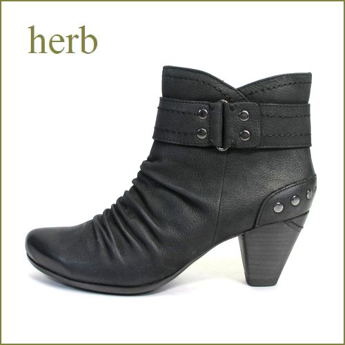 herb靴  ハーブ hb53bl 　ブラック　【オシャレ ぼかし加工の・・ こだわりソフトレザー・・herb  アンクルフィット・ショート】