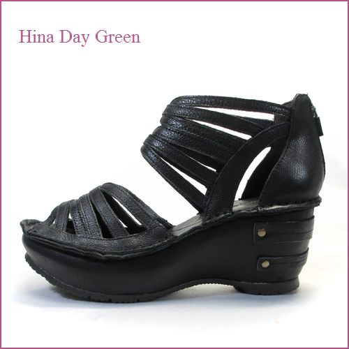 hina day green ヒナデイグリン　hi4475bl ブラック 【可愛いボリューム・・安心のふわふわクッション・・ hina ほっとするブーツ・サンダル】