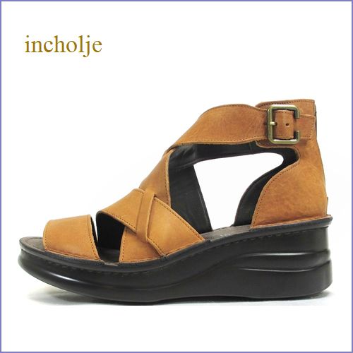 インコルジェ  incholje　in4032br  ブラウン  【いい色 オイル仕上げ。快適な柔らかい ソール　incholje 　グラディエーター・サンダル 】