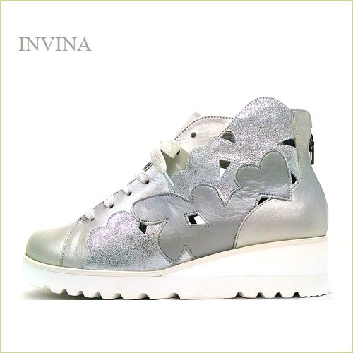 INVINA　インビナ  iv1694sl　シルバー 【サラッと気持ちいい裏素材　リラックス効果のインソール　INVINA　ハート模様のショートブーツ】