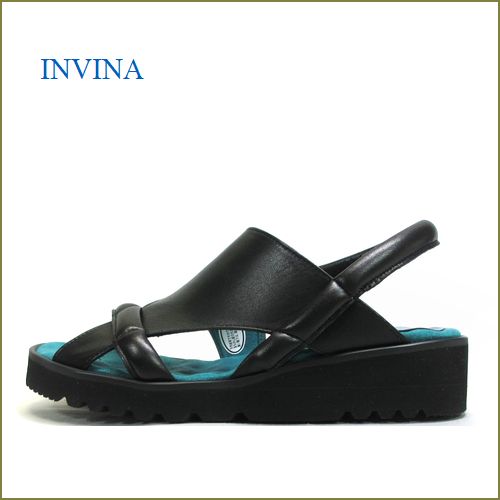 INVINA　インビナ  iv2037bl 　ブラック　【前滑りを防ぐ・ウェーブ状のインソール！INVINA　新型ソール サンダル】