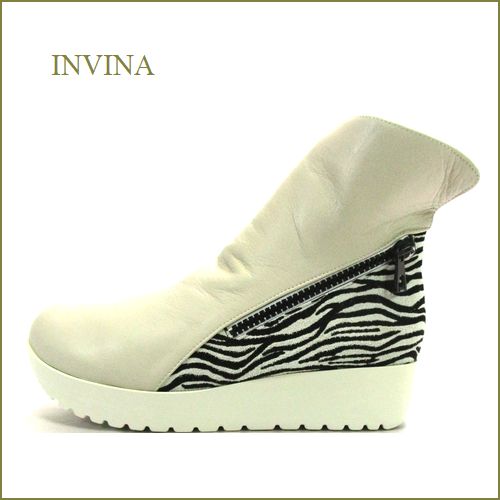 invina　インビナ  iv2164lgy 　ライトグレイ　【振り返って見てしまう・・飾りファスナーと小粋な柄　INVINA　厚底ショートブーツ】
