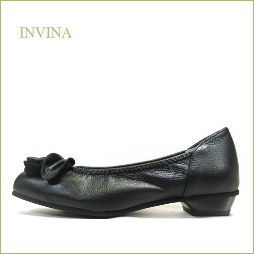 INVINA  インビナ  iv3270bl  ブラック　【グルグルリボンかわいい・・足に吸いつく履き心地　invina  ソフトレザーパンプス】