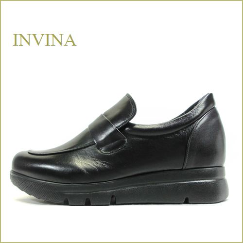 INVINA　インビナ  iv50284bl 　ブラック【外反母趾対策の厚層インソール　締めつけない幅広４E　INVINA　シンプル ローファー】