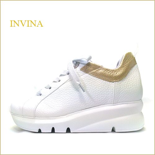 INVINA　インビナ  iv502954wt　ホワイト　【厚めのソールでスタイルアップ！ やさしい履き心地  INVINA シンプル スニーカー】