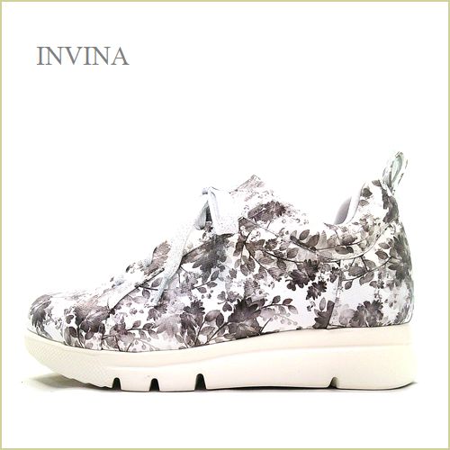 INVINA　インビナ  iv50295gy　グレイフラワー　【お花で可愛さアップ！やさしい履き心地・INVINA 外反母趾対策の厚層インソール  スニーカー】