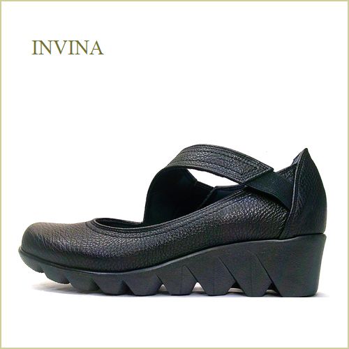 INVINA  インビナ iv87bl 　ブラック　【長時間でも快適でいられる・・とっておきの履き心地  INVINA　ななめのベルト パンプス 】