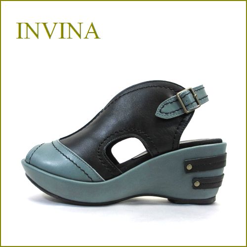 invina　インビナ　iv4101bl　ブラック　【プックリ、ボリュームのある・・厚底ソール・・invina・柔らかレザーサンダル】