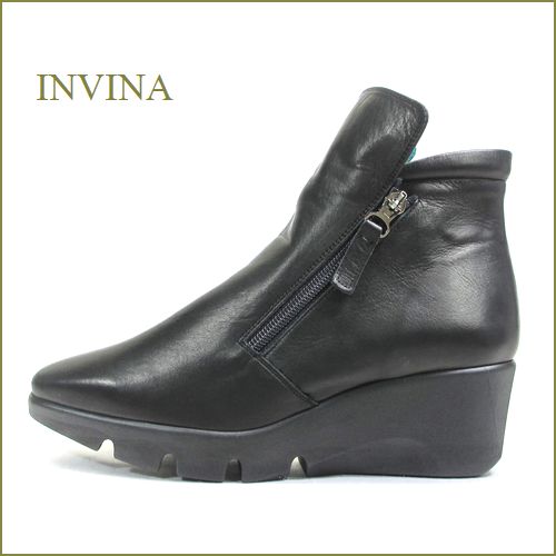 invina　インビナ  iv4451bl 　ブラック　【きれいなフォルムで履こう！INVINA　オシャレな厚底モールドソールのショートブーツ】