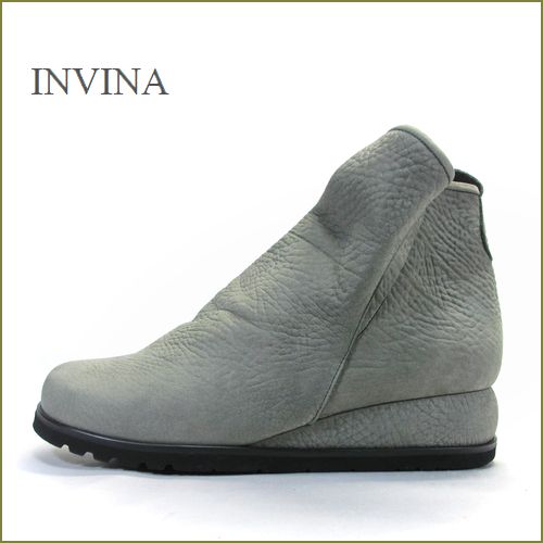 invina  インビナ靴  iv9803gy  グレイ　【スポッ と履ける巾広４Ｅ・・撥水加工で汚れにくい・・invina  シンプルで可愛いショートブーツ】